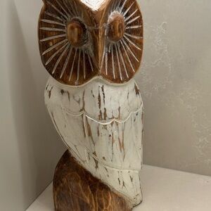 Wooden Owl Sculpture